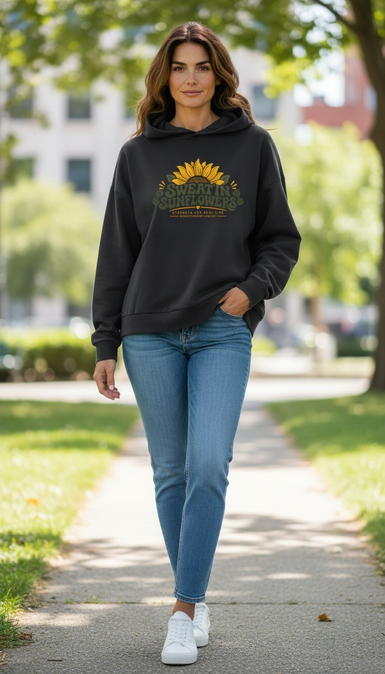 SweatinSunflowers Ladied Crop Hoodie