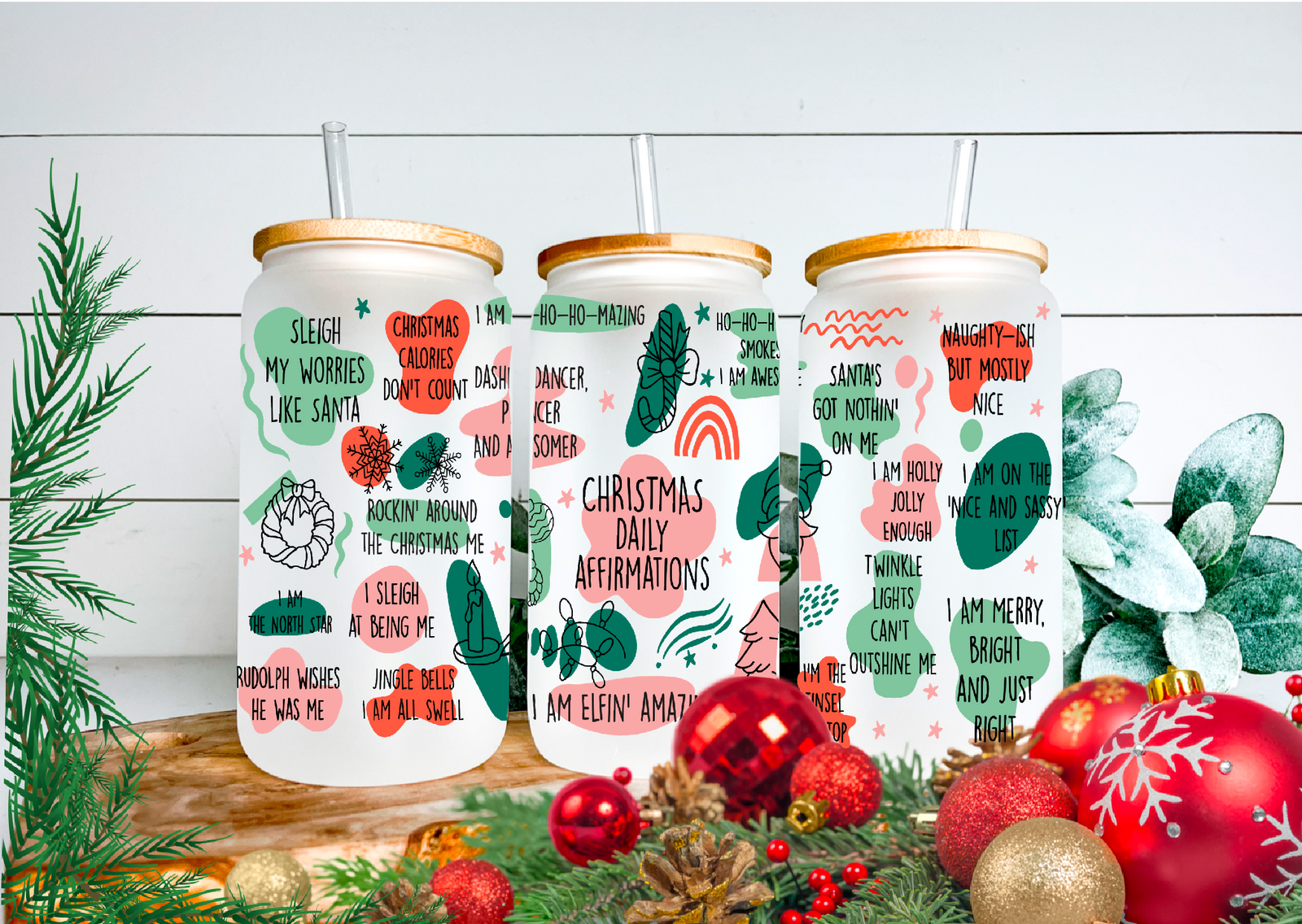 Affirmations de Noël pour les lunettes