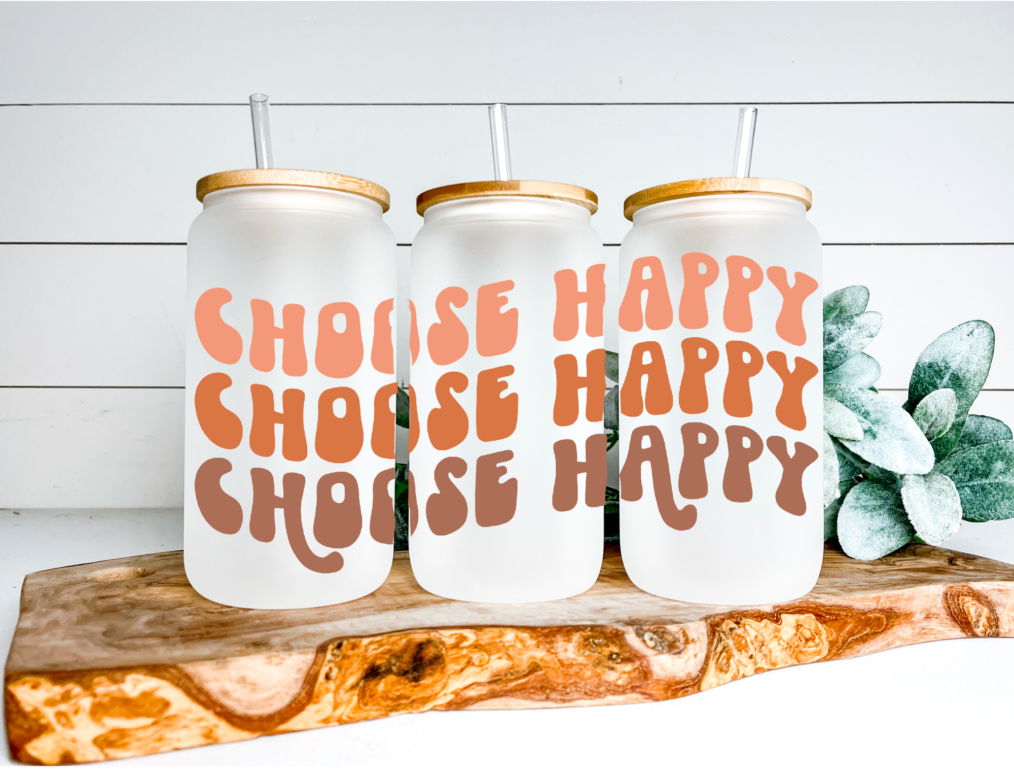 Choose Happy Can Glass
