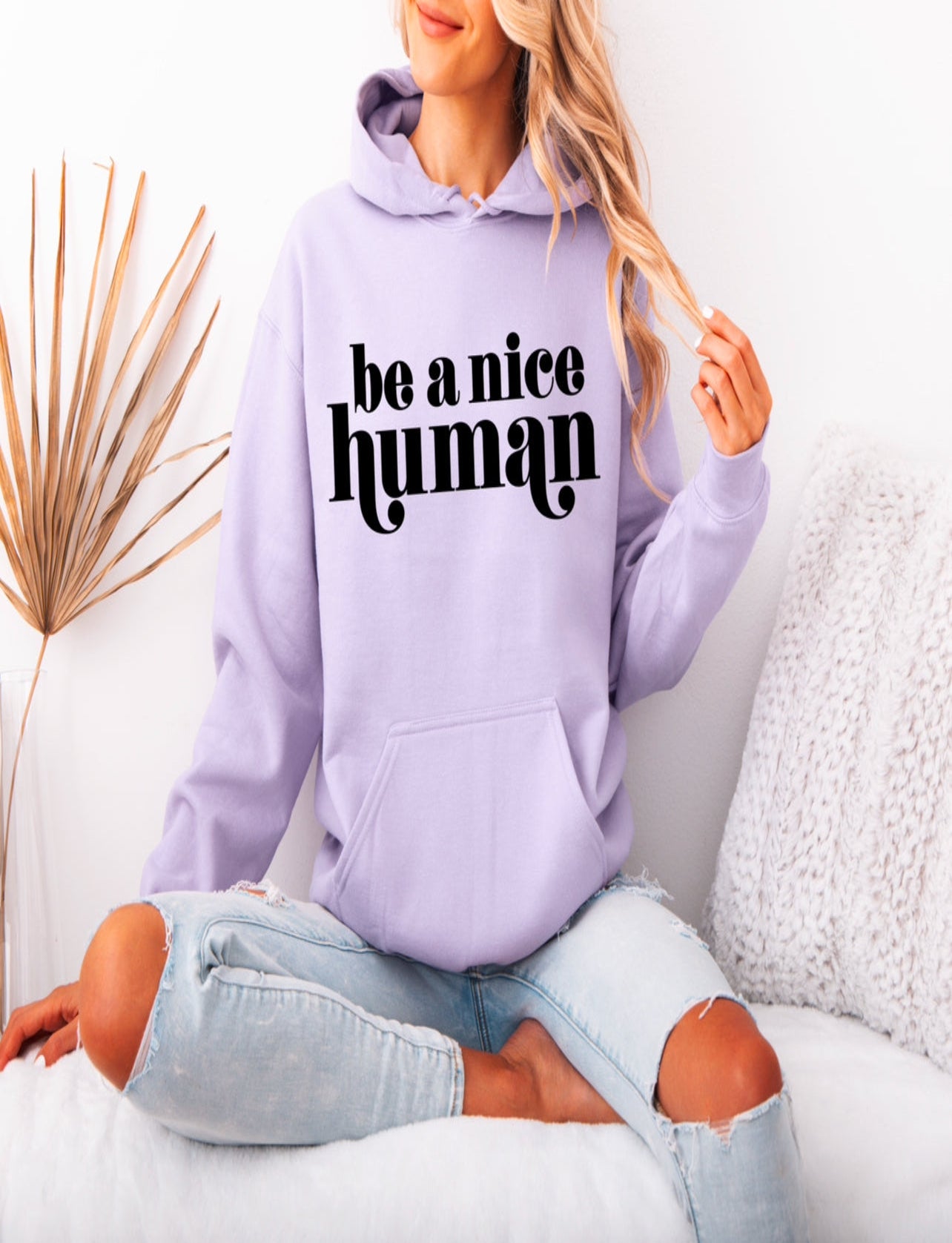 Be A Nice Human Heavyweight Hoodie