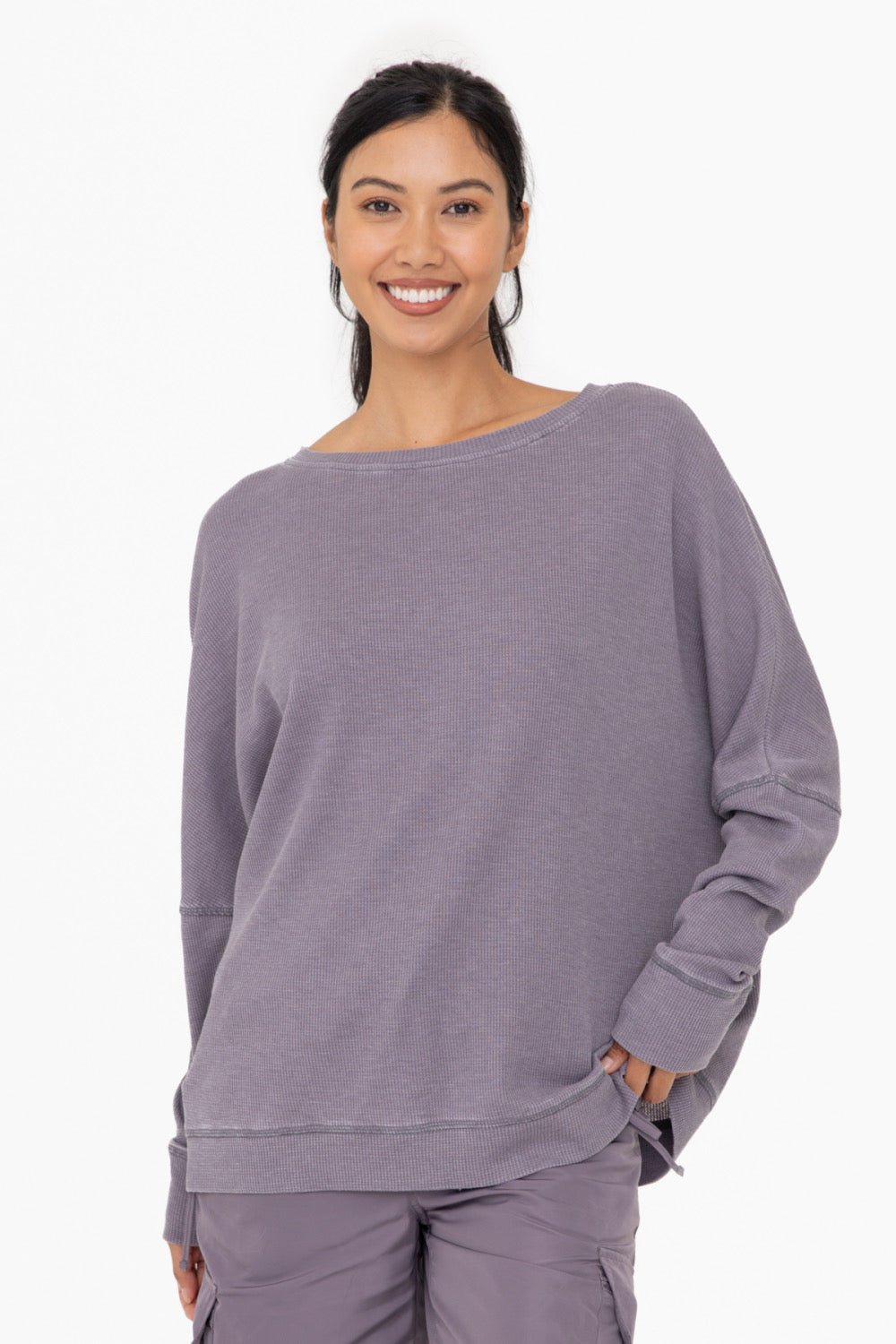 Waffle Ribbed Pullover