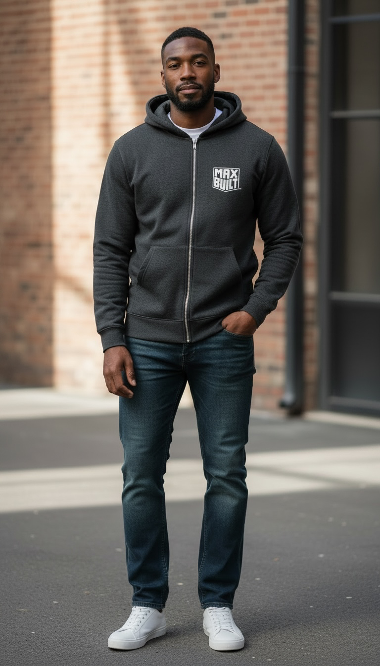 BODi MAX BUILT Unisex Full Zip Up Hoodie