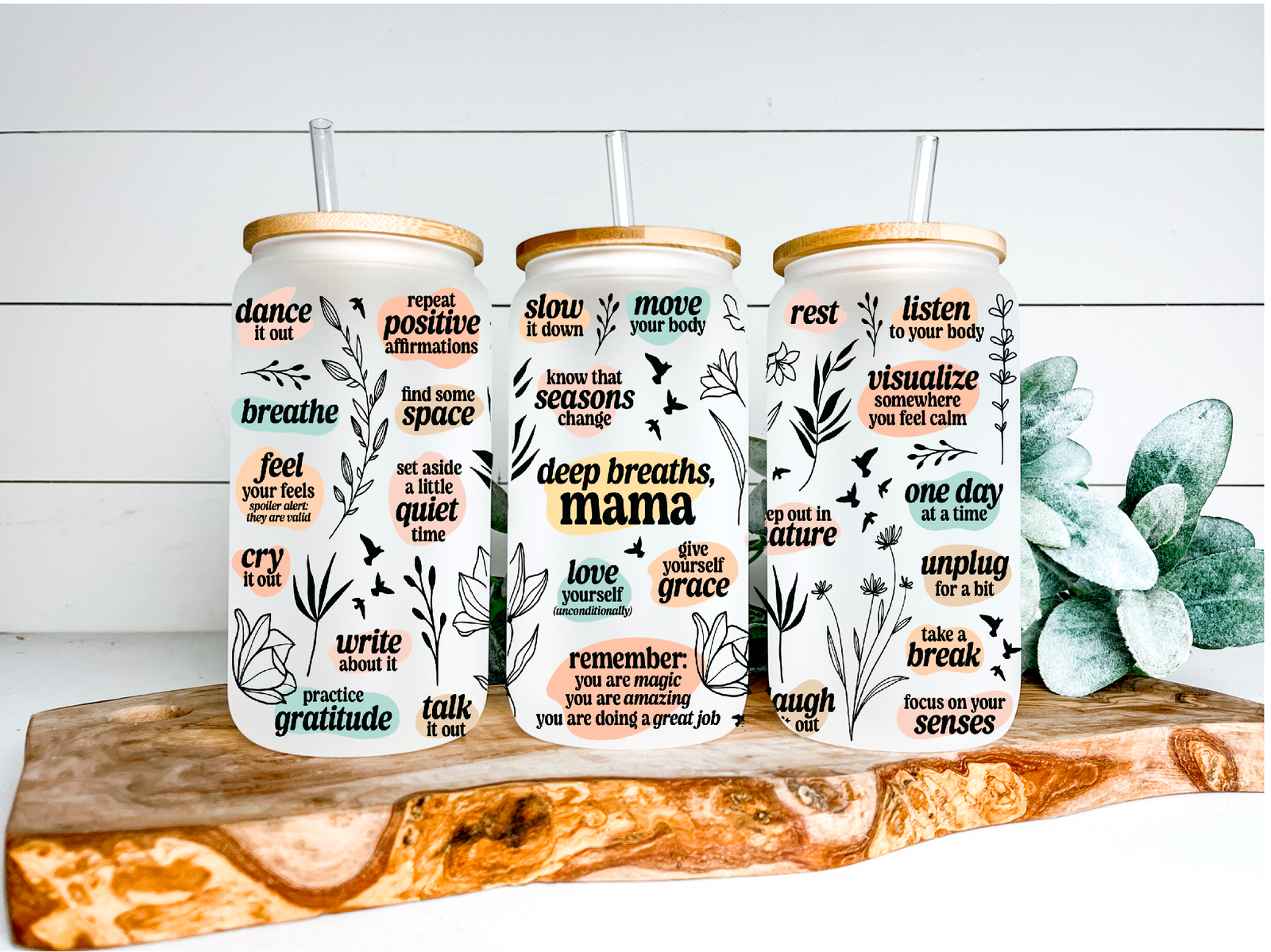 Respire profondément MAMAN Canette Verre