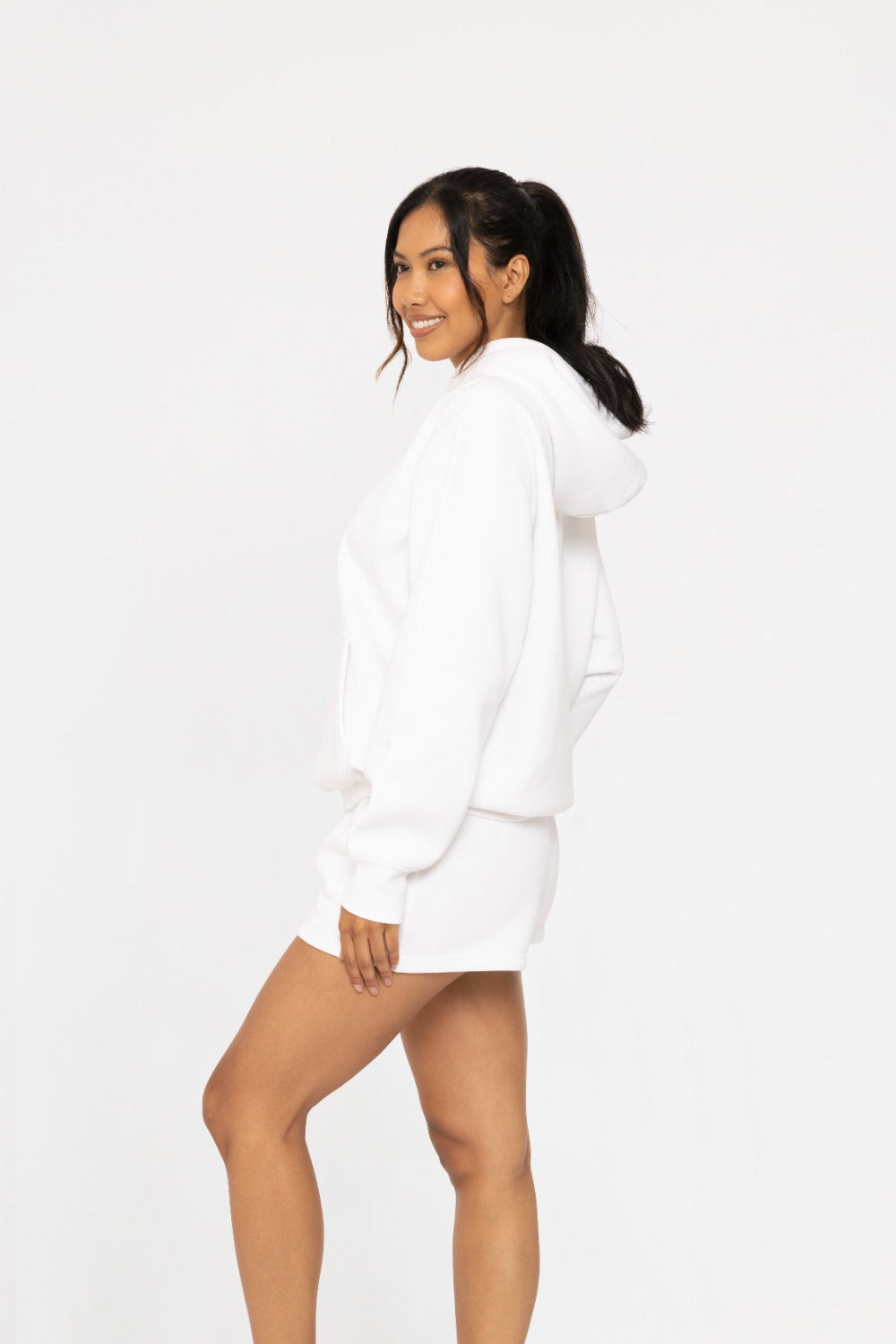 Sweat à capuche à épaules tombantes