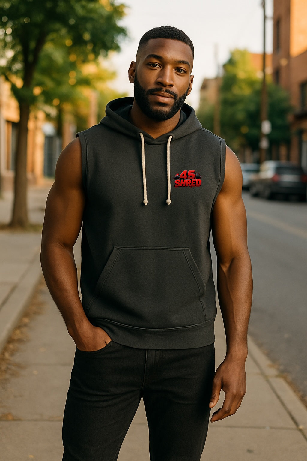 Sweat à capuche sans manches 45 SHRED