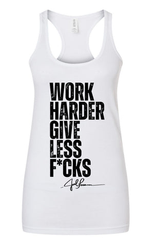 JOEL-ISM Full Length Racerback Tank WORK HARDER