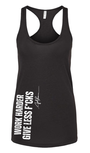 JOEL-ISM Full Length Racerback Tank WORK HARDER