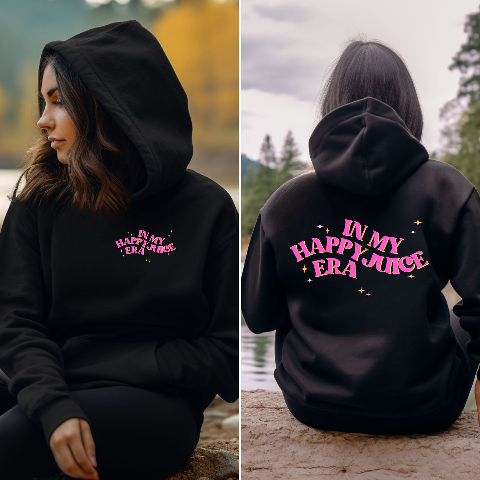 Dans mon sweat à capuche épais de l'ère Happy Juice