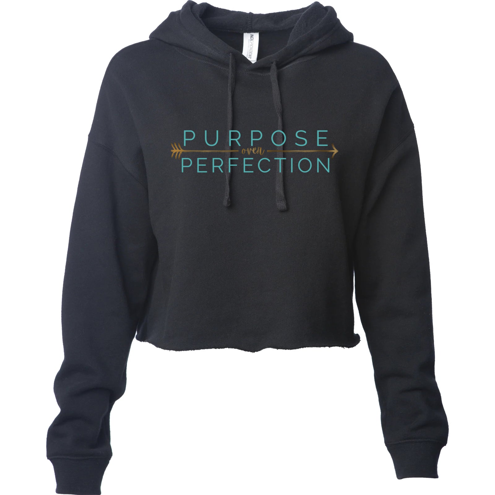 Sweat à capuche court pour femmes « Purpose Over Perfection »