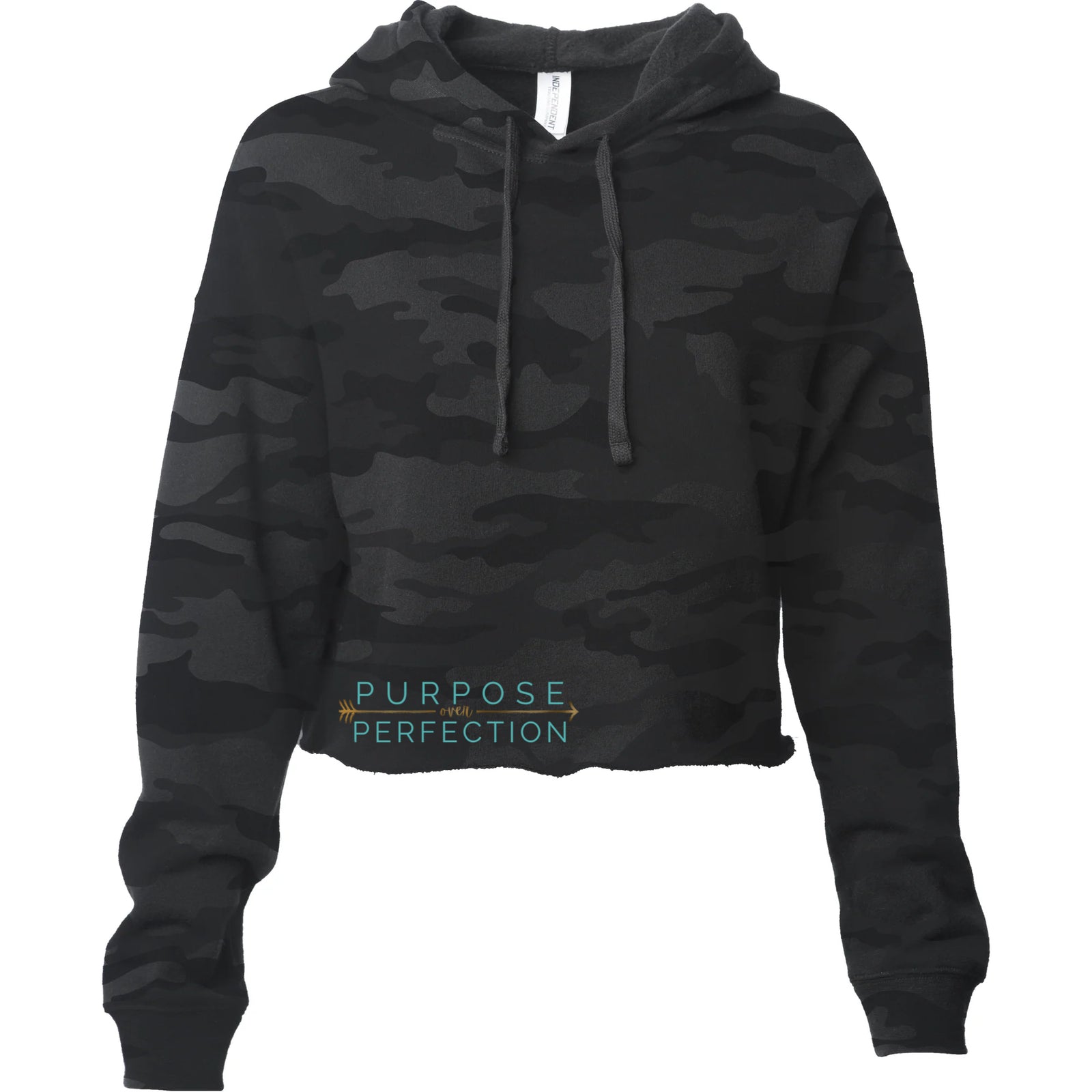 Sweat à capuche court pour femmes « Purpose Over Perfection »