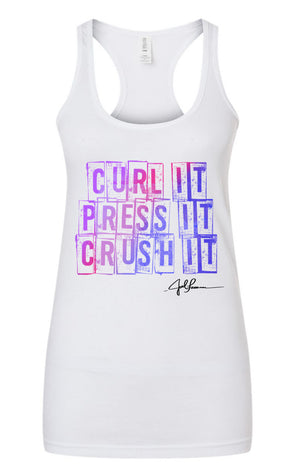 Joel-ism Racerback Tank Curl IT Press IT