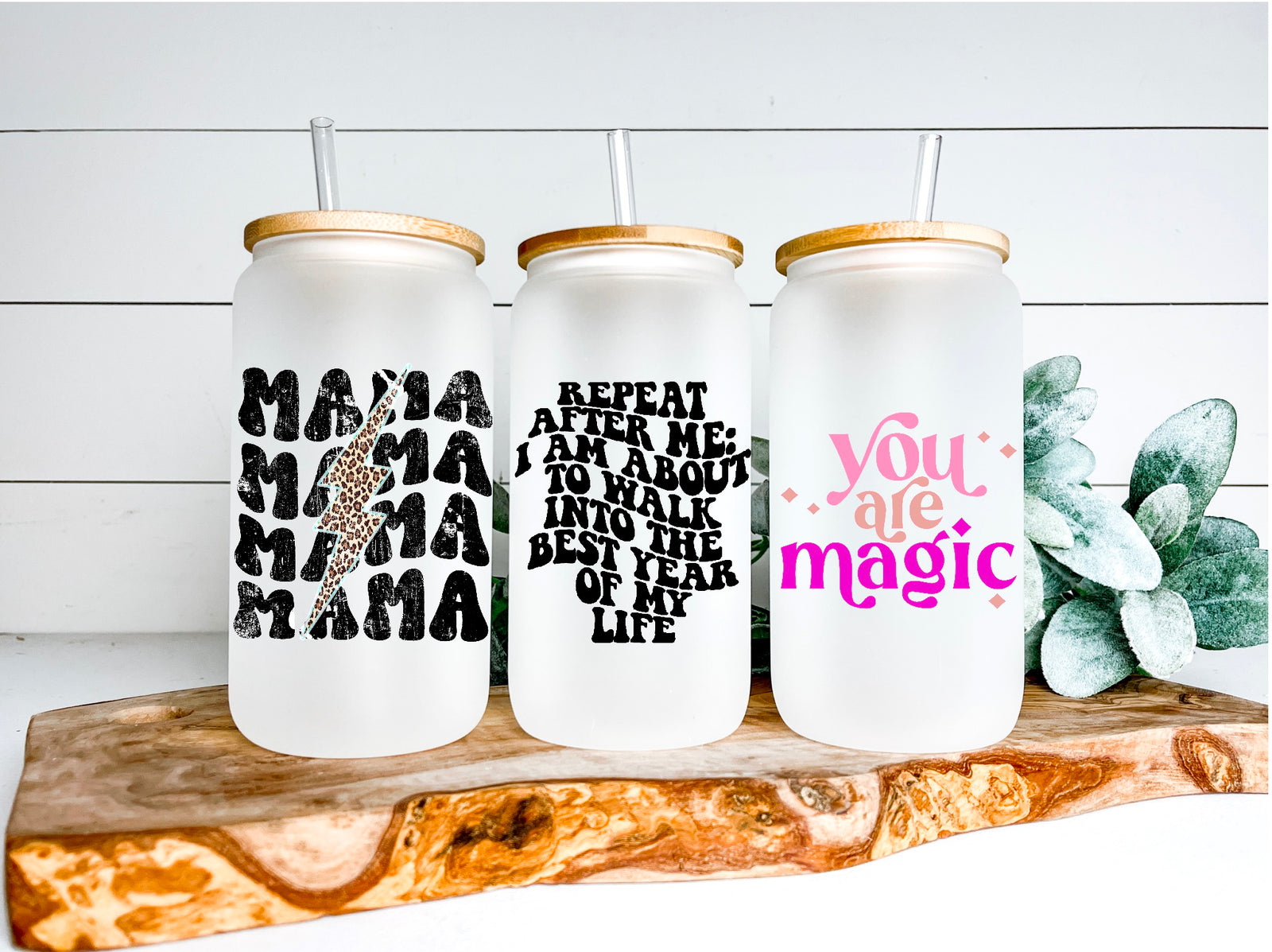 Verres à canettes givrés assortis