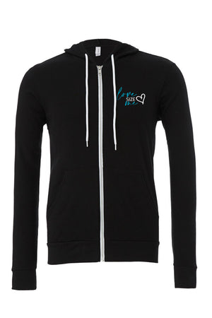 LOVE SIZE ME- Unisex Zip Up Hoodie