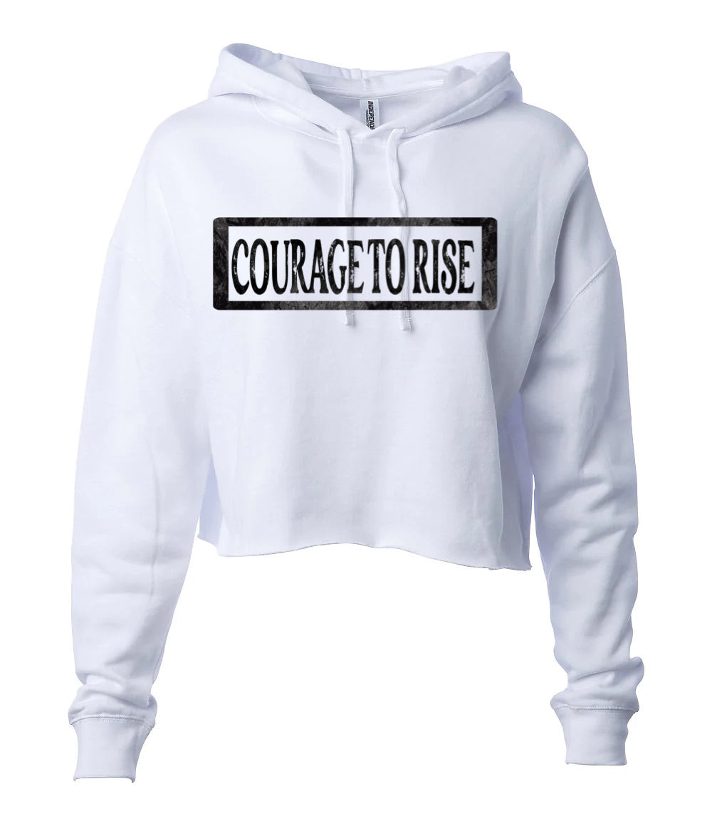 COURAGE TO RISE LIGHTWEIGHT CROP HOODIE