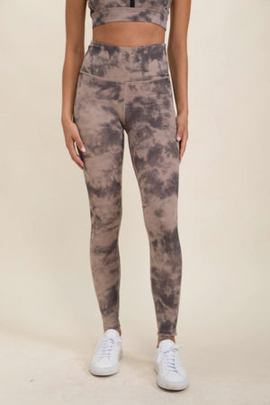 Taupe High Waisted Tie Dye Set