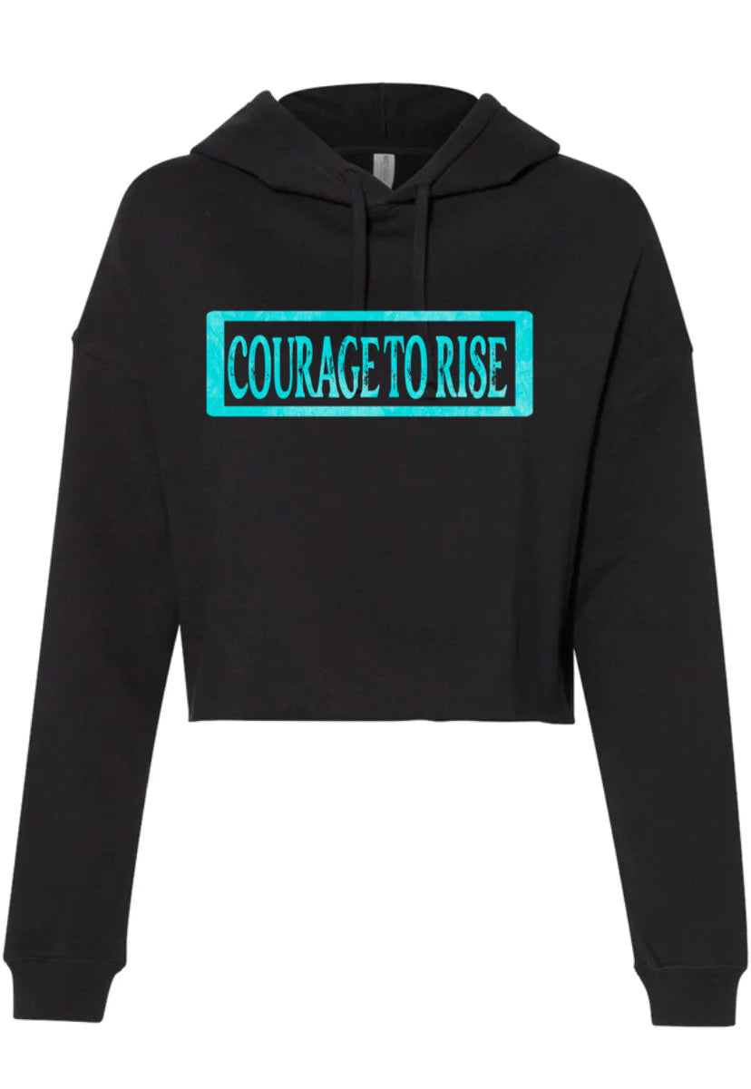 COURAGE TO RISE LIGHTWEIGHT CROP HOODIE