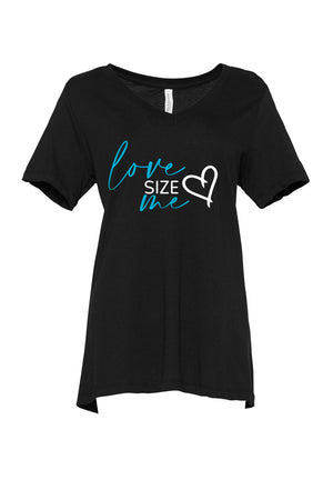 LOVE SIZE ME - Relaxed Triblend V Neck Tee