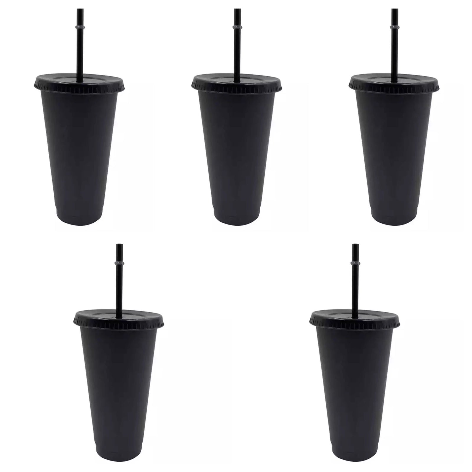 24oz Clear White & Black Tumblers