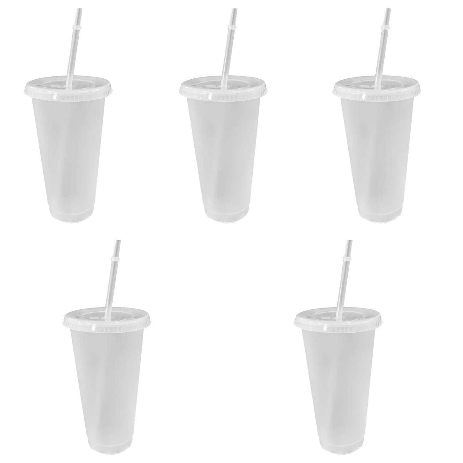 24oz Clear White & Black Tumblers