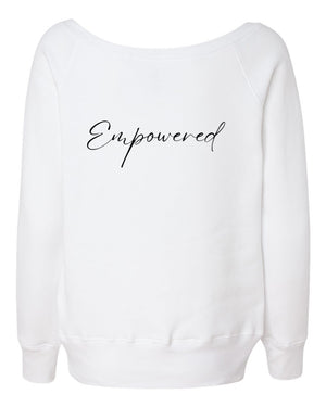 EMPOWERED OFF THE SHOULDER FLEECE